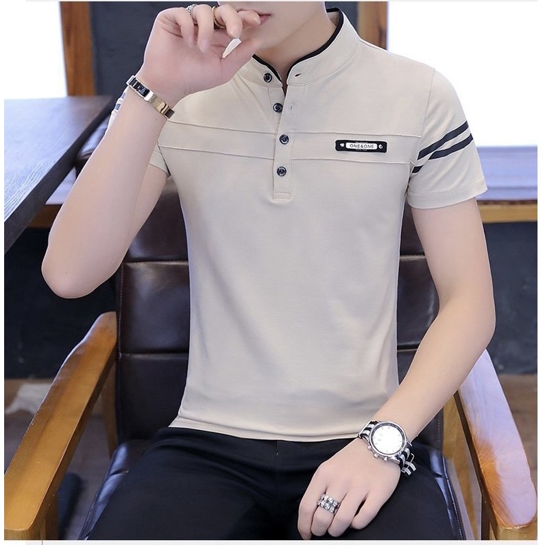 Áo Thun Nam, Áo Polo Nam Có Cổ Cotton Cao Cấp mẫu mới 2022 phối sọc tay logo cực đẹp 4 màu sang trọng lịch lãm