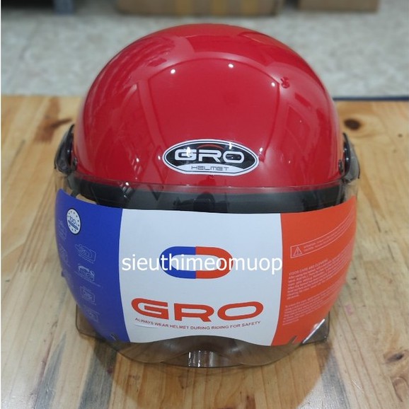 nón bảo hiểm nửa đầu chính hãng GRO cao cấp