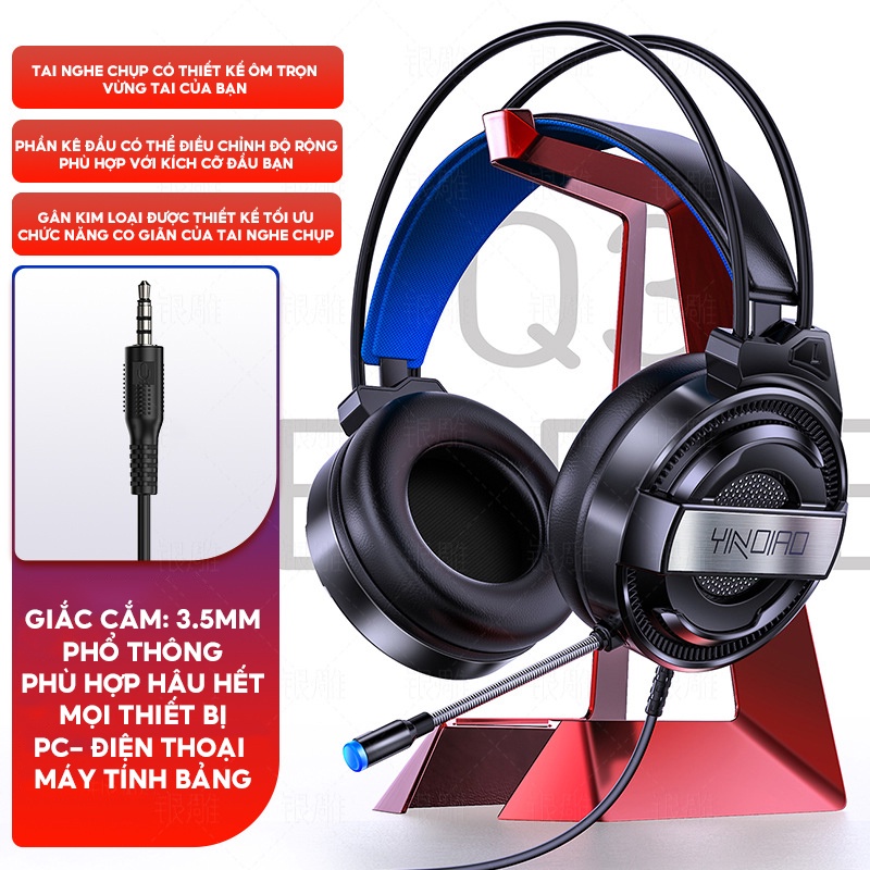 Tai Nghe Chụp Tai Có Dây Có Mic Jack Cắm 3.5mm Dành Cho Pc Máy Tính Bảng Laptop DZ-060
