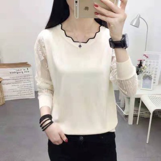 Áo len cổ bèo
