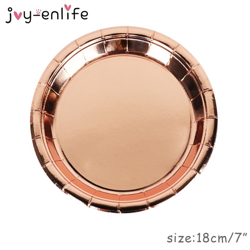 Bộ Dụng Cụ Ăn Uống Dùng Một Lần Màu Vàng Hồng Cao Cấp Kèm Ống Hút Trang Trí Tiệc Sinh Nhật Cho Người Lớn