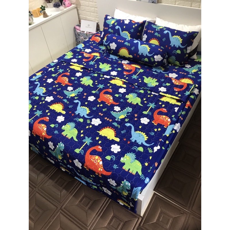 Set Chăn Ga Gối Cotton 5 Món Chăn Hè