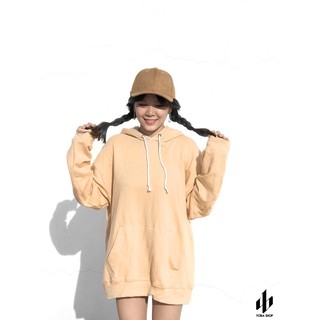 ÁO HOODIE TRƠN MÀU TAN /NUDE NỈ ĐẸP [ẢNH THẬT 100%]