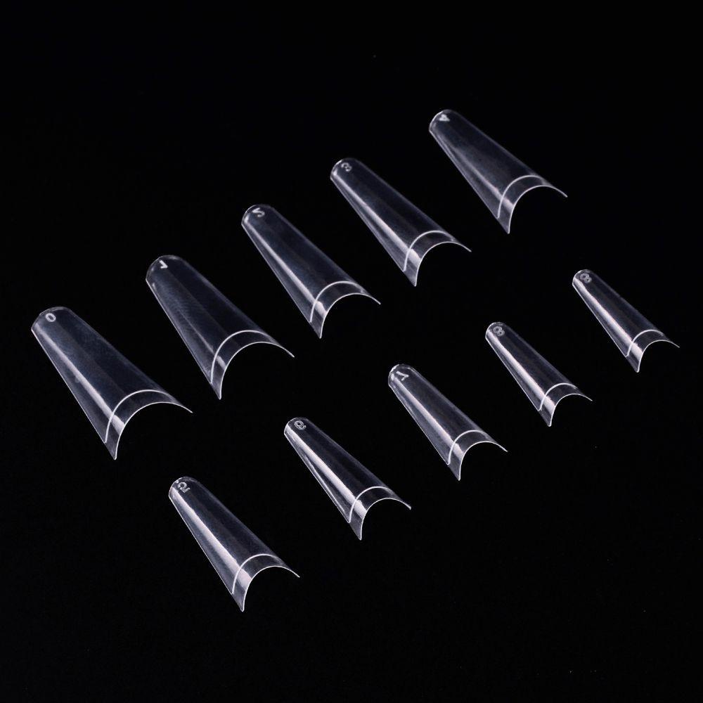 Bộ 100 Móng Tay Giả Nối Dài Bằng Acrylic Tự Nhiên Che Phủ Nửa Móng Tay
