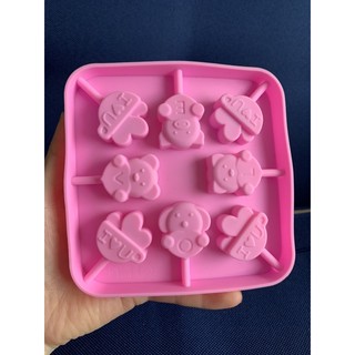Khuôn làm kẹo mút silicon kèm que hàng đẹp (ms04)