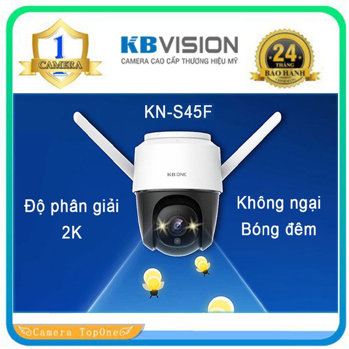 Camera WIFI KBONE KN-S45F 4.0MP Full Color Siêu Nét - KN-S25F Tích Hợp Còi Đèn Báo Động Đàm Thoại 2 Chiều