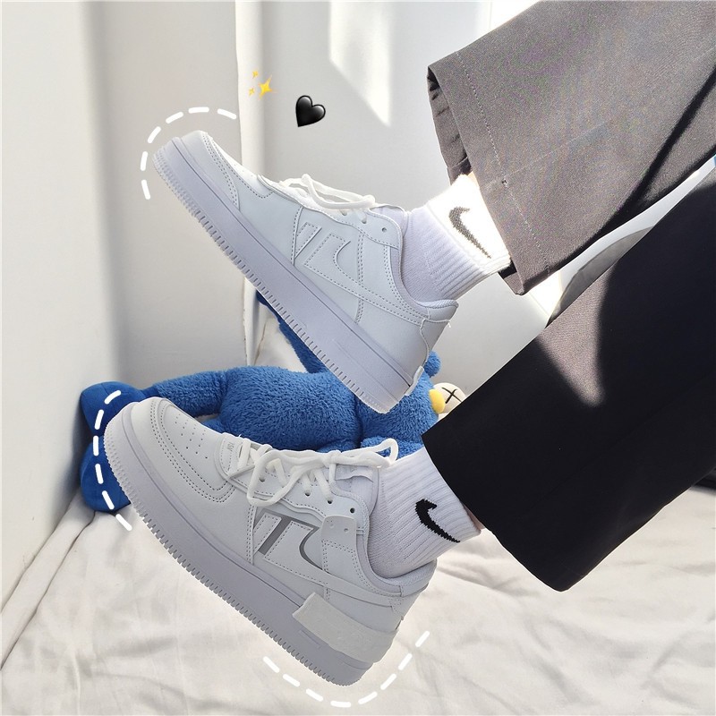 Giày Thể Thao Nam Nữ Sneaker ALL WHITE 𝙃𝙊𝙏 𝙏𝙍𝙀𝙉𝘿 𝘾𝙖𝙢𝙨𝙩𝙤𝙧𝙚 Đế Cao | BigBuy360 - bigbuy360.vn