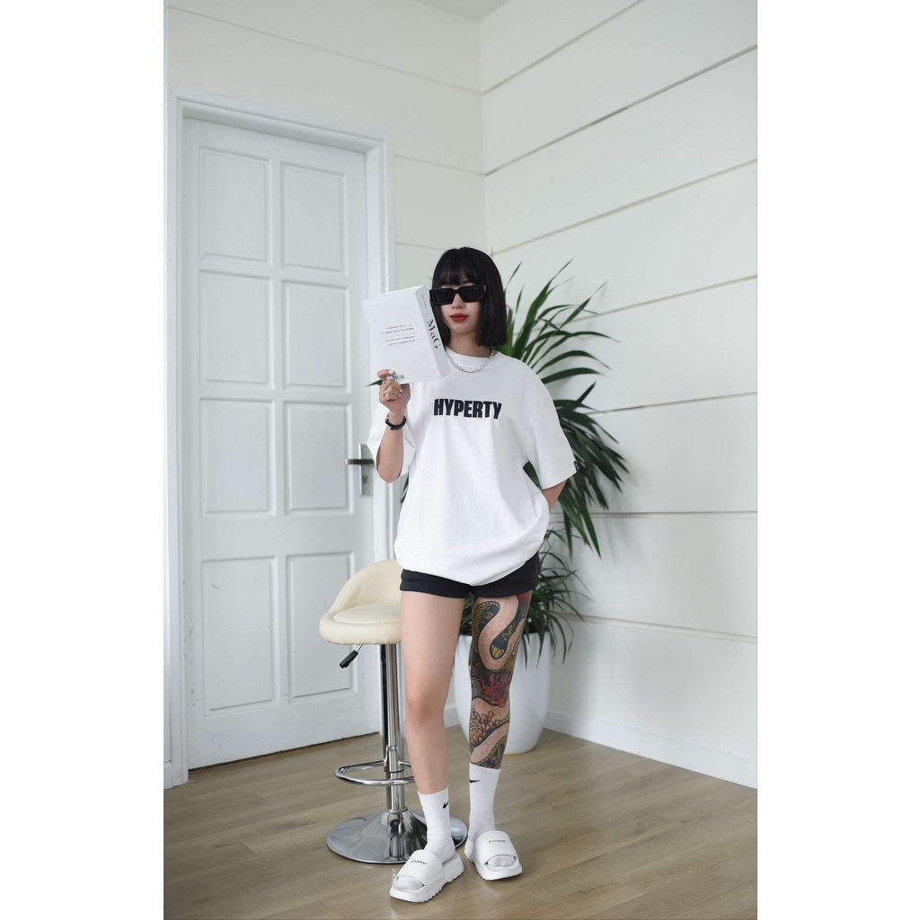 Áo thun cổ tròn HYPERTY BIG TYPE TEE unisex, cotton thoáng mát, dày dặn, thời trang chính hãng HP002