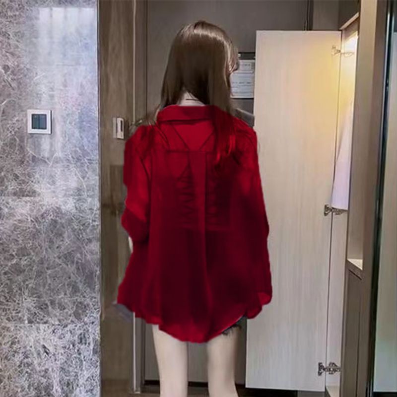Áo Sơ Mi Chiffon Mỏng Tay Dài Chống Nắng Phong Cách Phương Tây Thời Trang Mùa Hè 2022