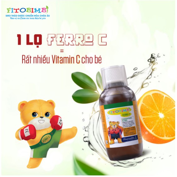 Fitobimbi Ferro C - Bổ sung Sắt, Vitamin C, Kẽm và các Vitamin, khoáng chất. Giúp tăng cường sức đề kháng - CN314