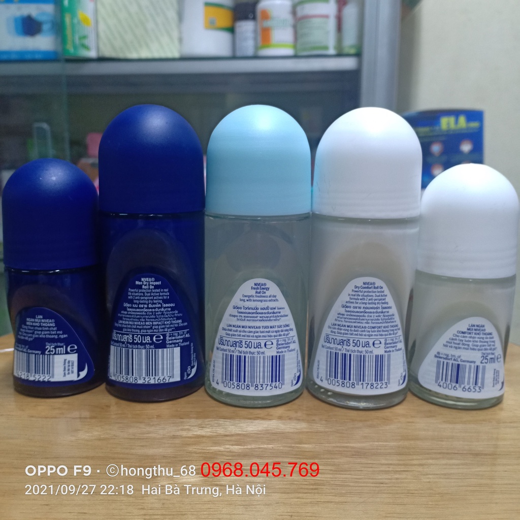 Lăn ngăn mùi NIVEA khô thoáng, tươi mát, mịn màng (25ml/50ml)