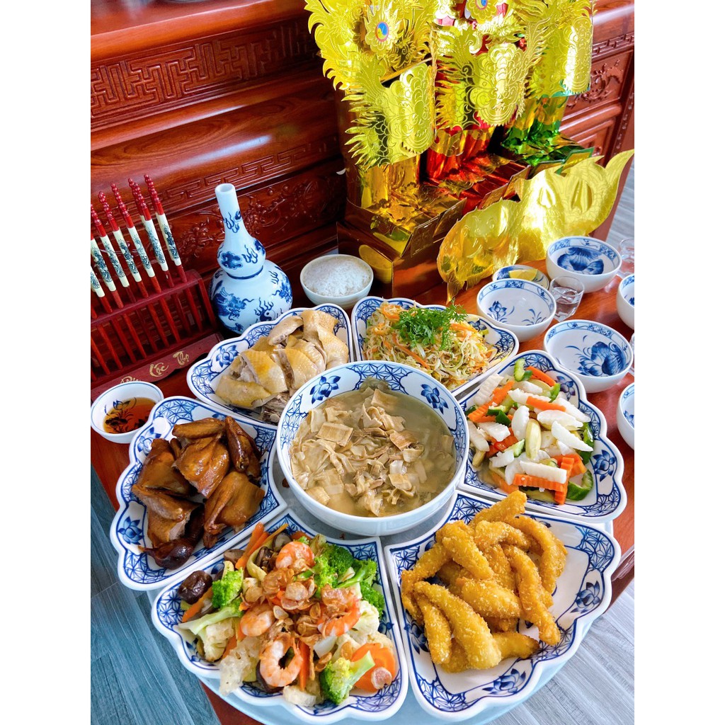 Bộ bát đĩa mặt trời chuẩn gốm sứ Bát Tràng