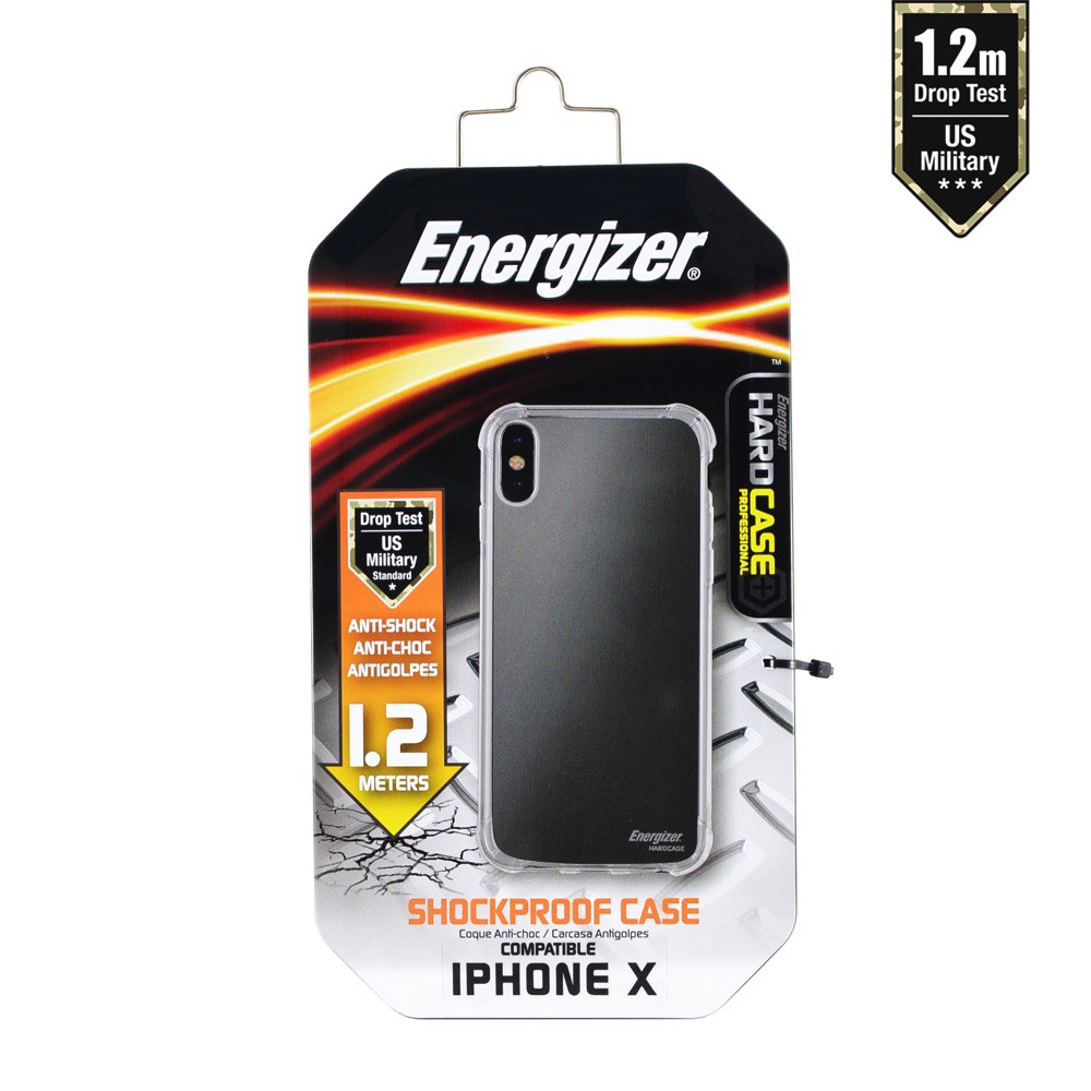 Combo sạc dự phòng 10,000mAh UE10053 + Ốp lưng chống sốc 1.2m cho iPhone X (trong suốt Energizer HC )- ENCMA12IP8TR