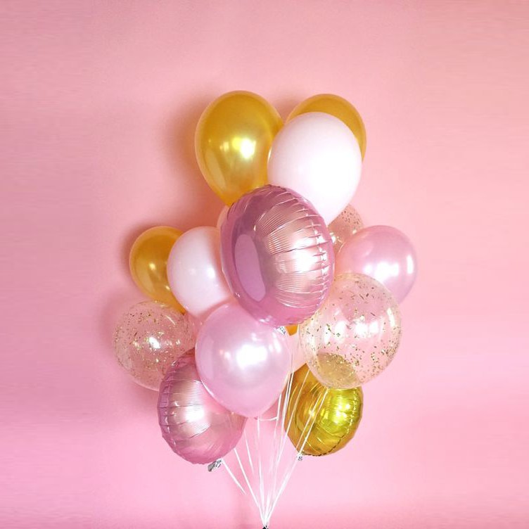 Bong bóng cao su NHŨ THÁI LAN dày trơn trang trí thôi nôi, sinh nhật, party và event siêu đẹp - 25cm