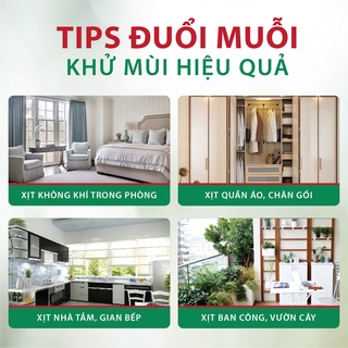 Bình Xịt Tinh Dầu Đuổi Muỗi Sả Chanh, Oải Hương, Bạc Hà Xịt Trực Tiếp Lên Quần Áo, Phòng, Tủ An Toàn, Khử Mùi KAROMA