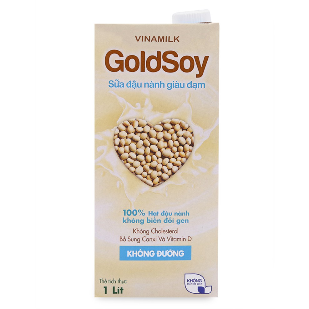 Sữa Đậu Nành Goldsoy Vinamilk Giàu Đạm Không Đường Hộp 1L (Sale)