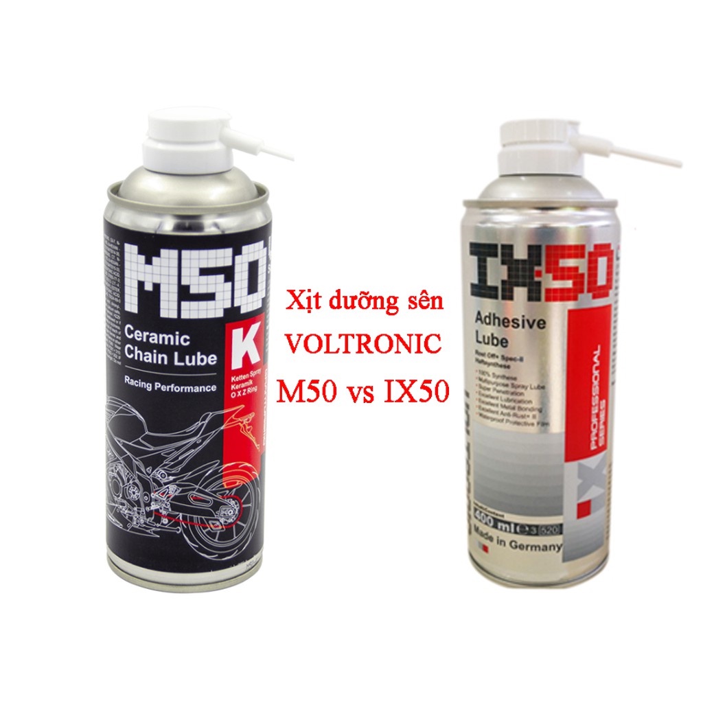 Xịt  Dưỡng Sên Voltronic M50 K Ceramic và IX50 Chain Lube 400ML - Made in Germany . DoChoiXeMay