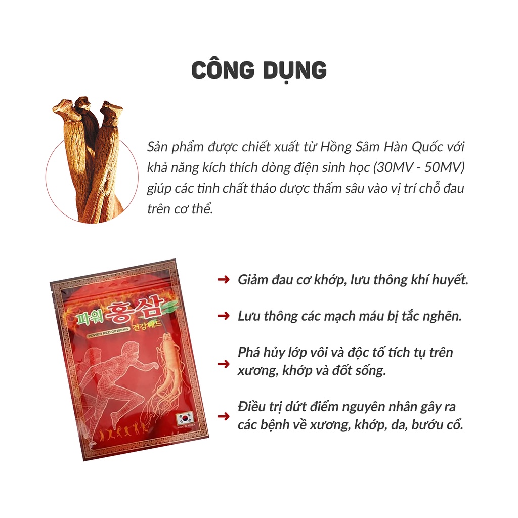 CAO DÁN GIẢM ĐAU NHỨC XƯƠNG KHỚP TINH CHẤT NHÂN SÂM