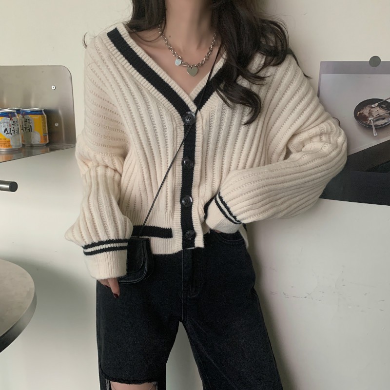 AL02_ÁO LEN CARDIGAN DÁNG CROPTOP ULZZANG