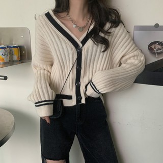 Al02_áo len cardigan dáng croptop ulzzang