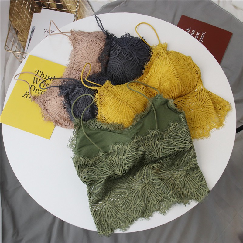 Áo bra dây chất liệu ren hoa lá siêu hót sang chảnh cho mùa hè 9936 | BigBuy360 - bigbuy360.vn