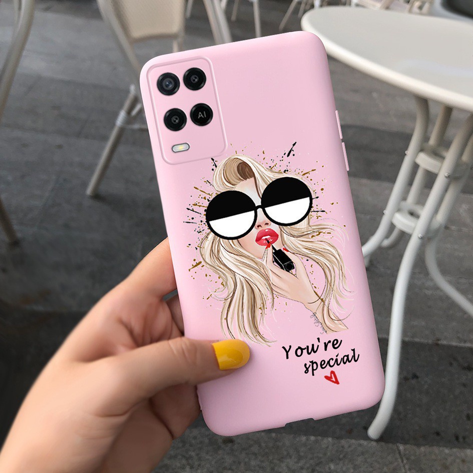 Ốp điện thoại silicon họa tiết hoạt hình dễ thương cho Oppo A54 4g 2021 Oppoa54 Cph2239 A 54 6.54 Inch