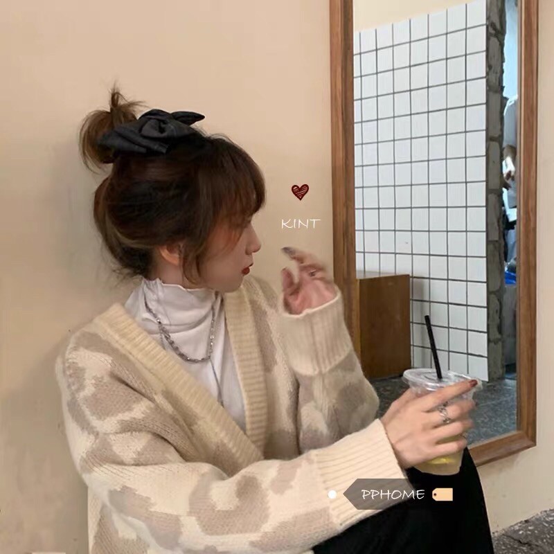 [HOT Áo cardigan len da báo / dabeo , 3 ảnh thật khách mặc ở cuối | BigBuy360 - bigbuy360.vn