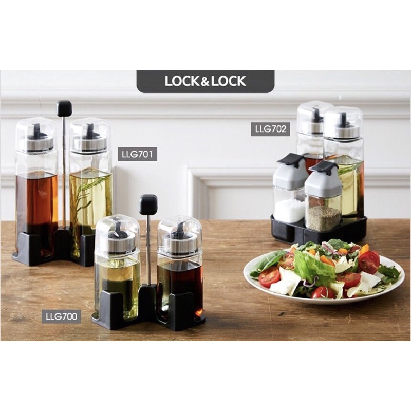 Bộ Hủ Thủy Tinh Đựng Gia Vị Để Bàn Ăn Lock&Lock LLG700 (100ml) - LLG701 (270ml) - LLG702 (set 4 hũ)