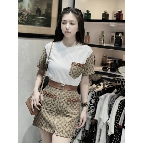 ✔ 𝗙𝗥𝗘𝗘 𝗦𝗛𝗜𝗣 SÉT VÁY GG SIÊU SANG DIỆN LÊN ĐẸP LẮM Ạ  ÁO CHẤT COTTON TÀU Ạ