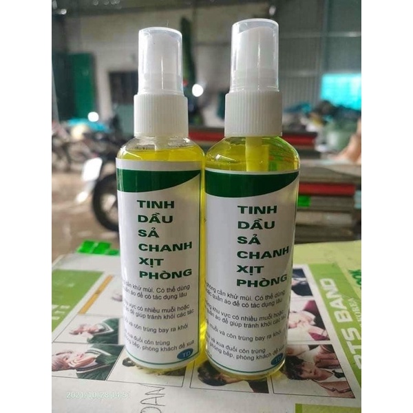 Tinh Dầu Xịt Phòng Xịt Xe Hơi Hương Chanh Sả 100ml Tinh Dầu Đuổi Muỗi Hương Thiên Nhiên