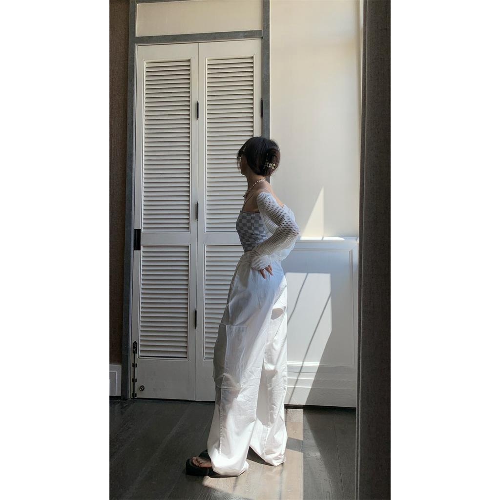 Quần Yếm Ống Rộng Phối Túi Lớn Thời Trang Mùa Hè 62116