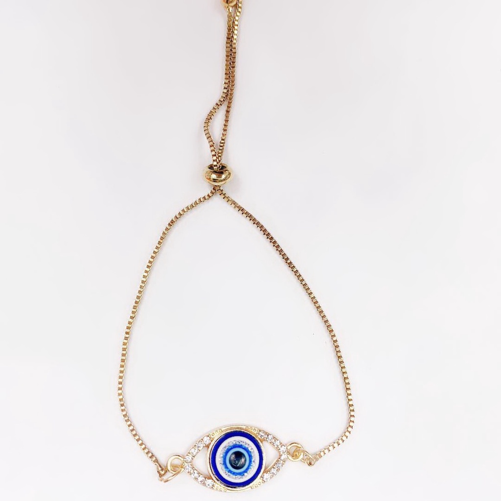 Vòng Tay May Mắn Đính Đá Mắt Quỷ Thời Trang Cho Cặp Đôi