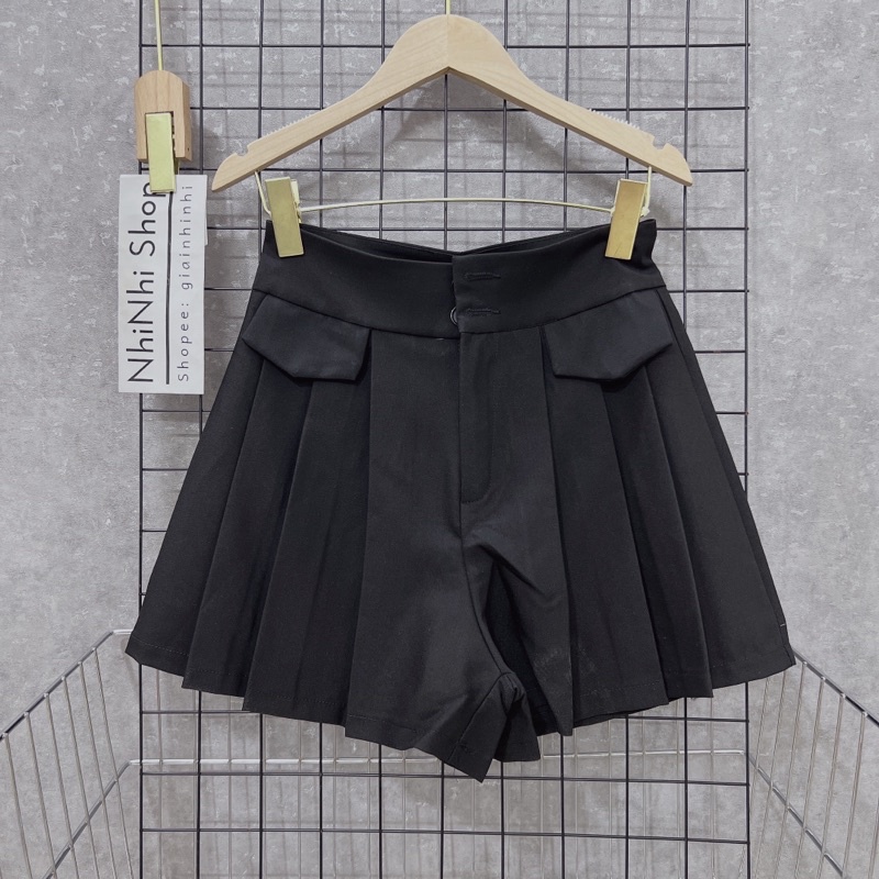 Quần short xoè xếp ly giả váy, Quần đùi nữ cạp cao QS023 - NhiNhi Shop