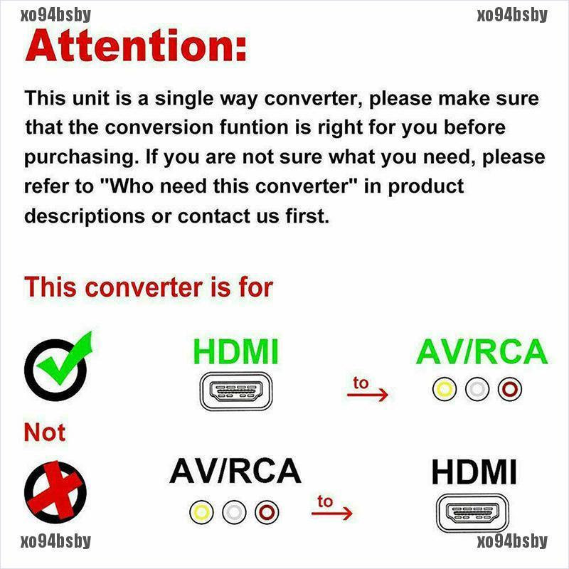 Đầu chuyển đổi video HDMI sang RCA AV CVBS 3RCA 1080P tiện dụng | BigBuy360 - bigbuy360.vn