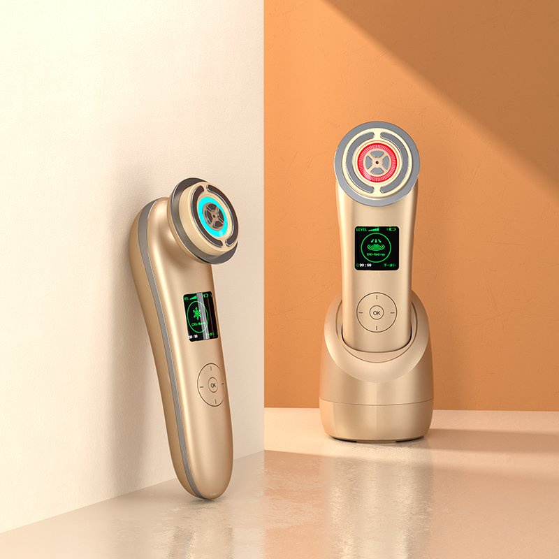 Máy nâng cơ mặt đẩy tinh chất trẻ hóa da Nanotime F81E HT Beauty, máy massage chăm sóc da bằng sóng RF Photon kết nốiapp