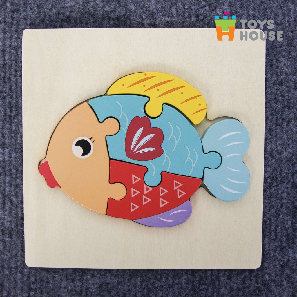 Đồ chơi ghép hình gỗ 3D - đồ chơi gỗ thông minh ToysHouse hình cá con