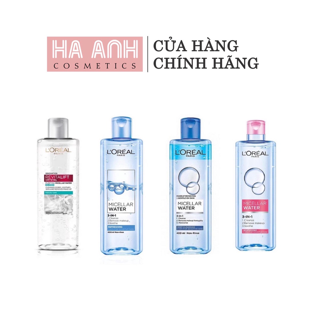 [Mã INCUBACK1416 hoàn 20K xu đơn 50K] Nước Tẩy Trang L'oreal Micellar Water