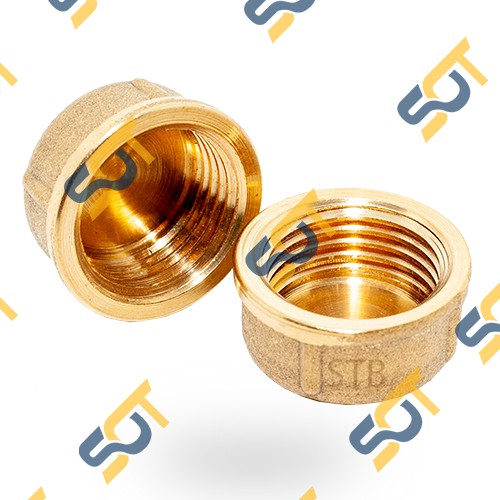 [BỊT REN 21 &amp; 27] Nút đầu bịt ren trong ngặn chặn dòng chảy &amp; khí nén ren BSP - Đồng đúc (Brass pipe plug cap female)