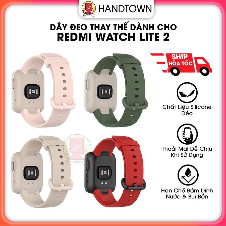 Dây đeo thay thế đồng hồ Xiaomi Redmi Watch 2 Lite / Mi Watch Lite silicon cho nhiều màu Handtown