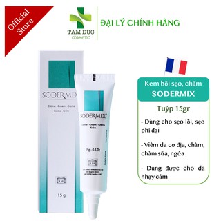 ✅[Chính Hãng] SODERMIX CREAM 15gr  Kem bôi mờ sẹo lồi, sẹo phì đại, chàm Sodemix từ Pháp