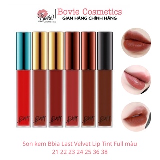 Son kem Bbia Last Velvet Lip Tint Full màu 21 22 23 24 25 36 38 39