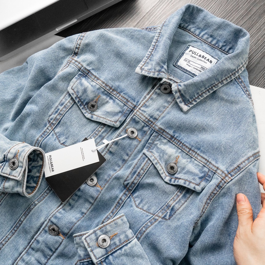 Áo Khoác Bò Denim Jacket Form Rộng Unisex Nam Nữ Thu Đông Cực Ngầu [ TẶNG 1 ĐÔI TẤT ]