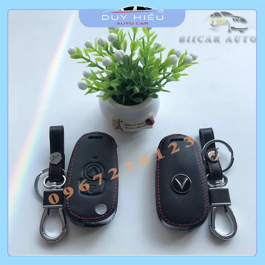 Bao Da Chìa Khóa Ô TÔ VINFAST FADIL Da Thật Hàng Đẹp Có Logo Kim Loại Nổi