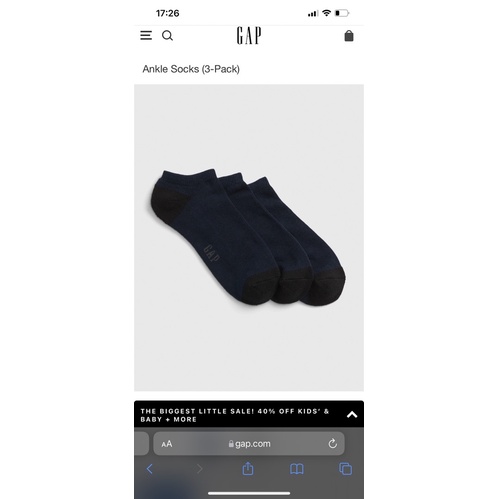 Vớ Cổ Ngắn Thể Thao Hàng Dày Nam Nữ G.A.P Chất Vải  COTTON 100% Dày Dặn,Mềm, Êm