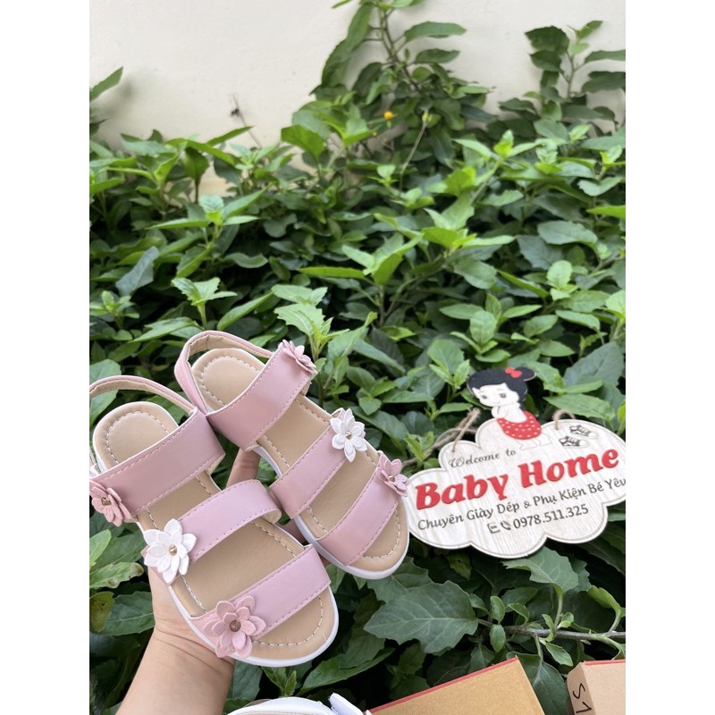 Dép Sandal, quai hậu đính hoa  đi học phong cách Hàn Quốc  cho bé từ 2 -18 tuổi size 21-36 Mã S11