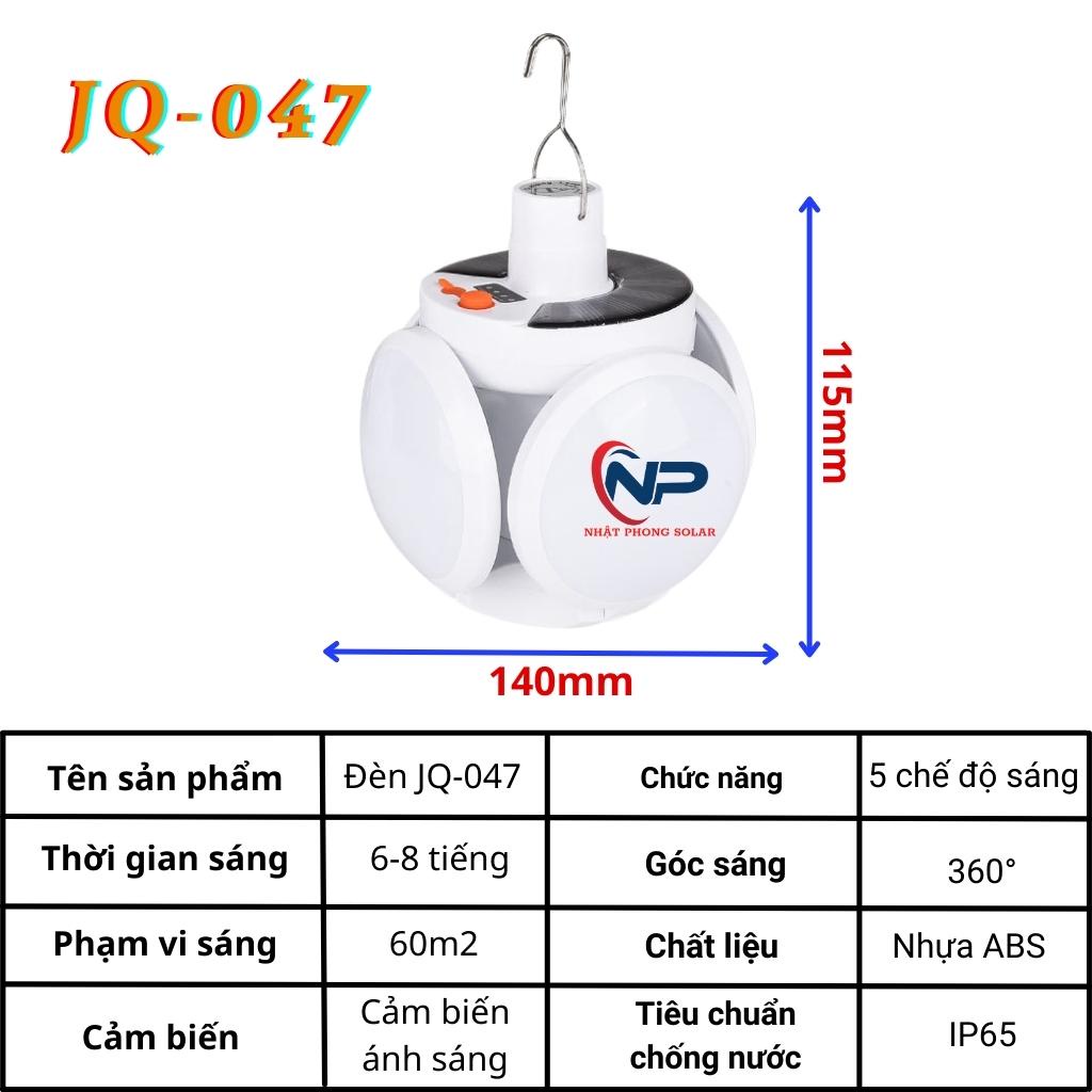 Đèn năng lượng mặt trời, đèn led gấp cánh hoa JQ-047 SHOPNHATPHONG, 5 chế độ sáng, cảm biến ánh sáng, chống nước ip65