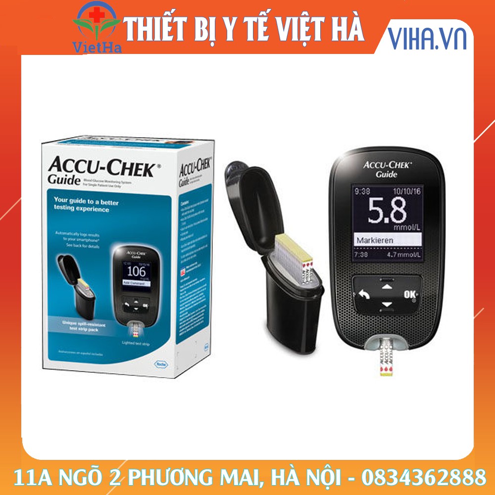 }Máy đo đường huyết cao cấp Accuchek Guide 💐 nhập mỹ 💐 tặng 25 que thử 25 kim