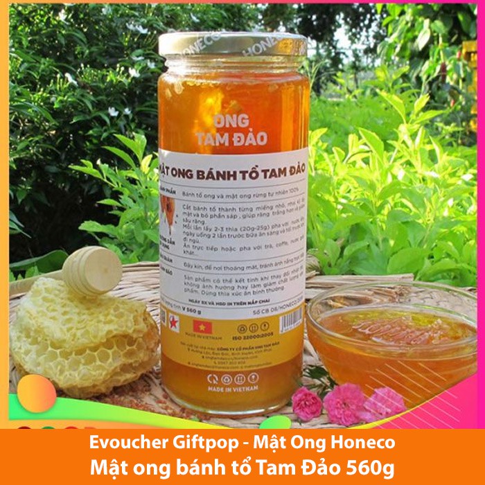 Toàn Quốc [Evoucher] Miễn phí giao hàng Mật Ong Honeco - Sản phẩm Mật ong bánh tổ Tam Đảo 560g trị giá 250.000 VNĐ