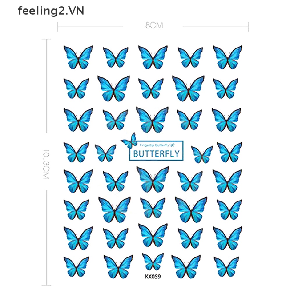 Cánh Bướm 5D Trang Trí Móng Tay