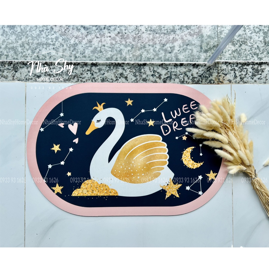 Thảm Lau Chân Silicon Siêu Thấm Cực Nhanh Mềm Mịn Chống Trơn Trượt An Toàn Cho Gia Đình